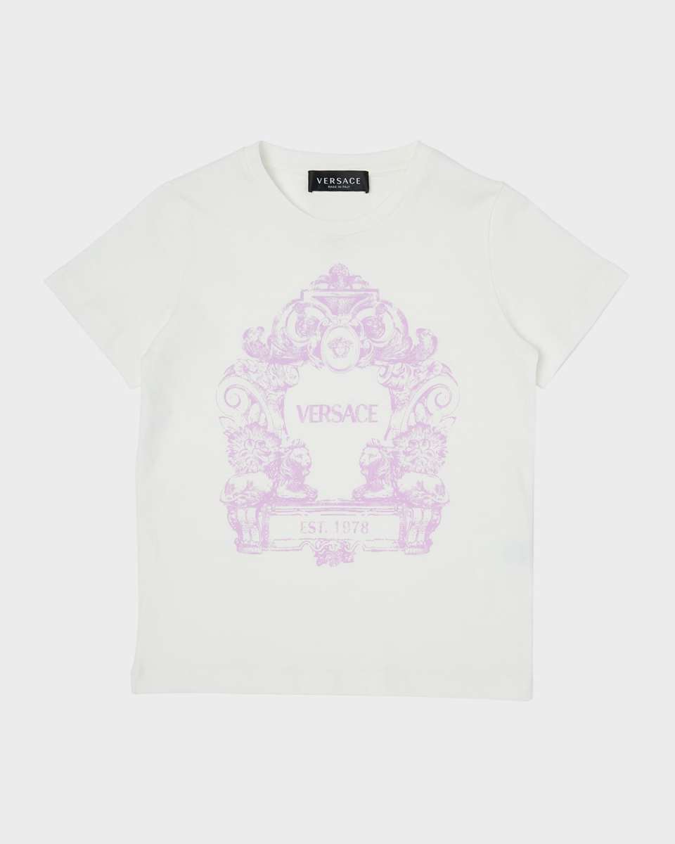 Girl's Stemma Logo-Print Cotton Jersey T-Shirt, Size 8-14